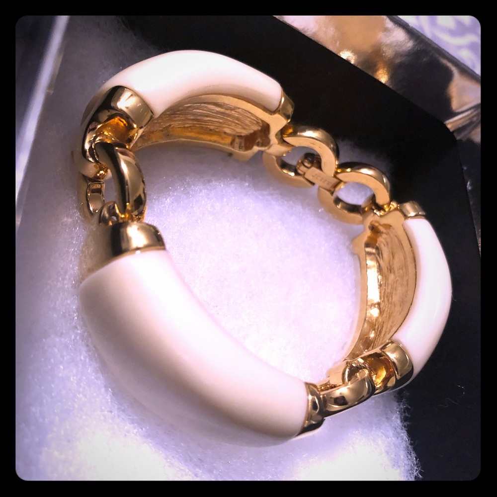 Cream and faux gold J Crew bracelet